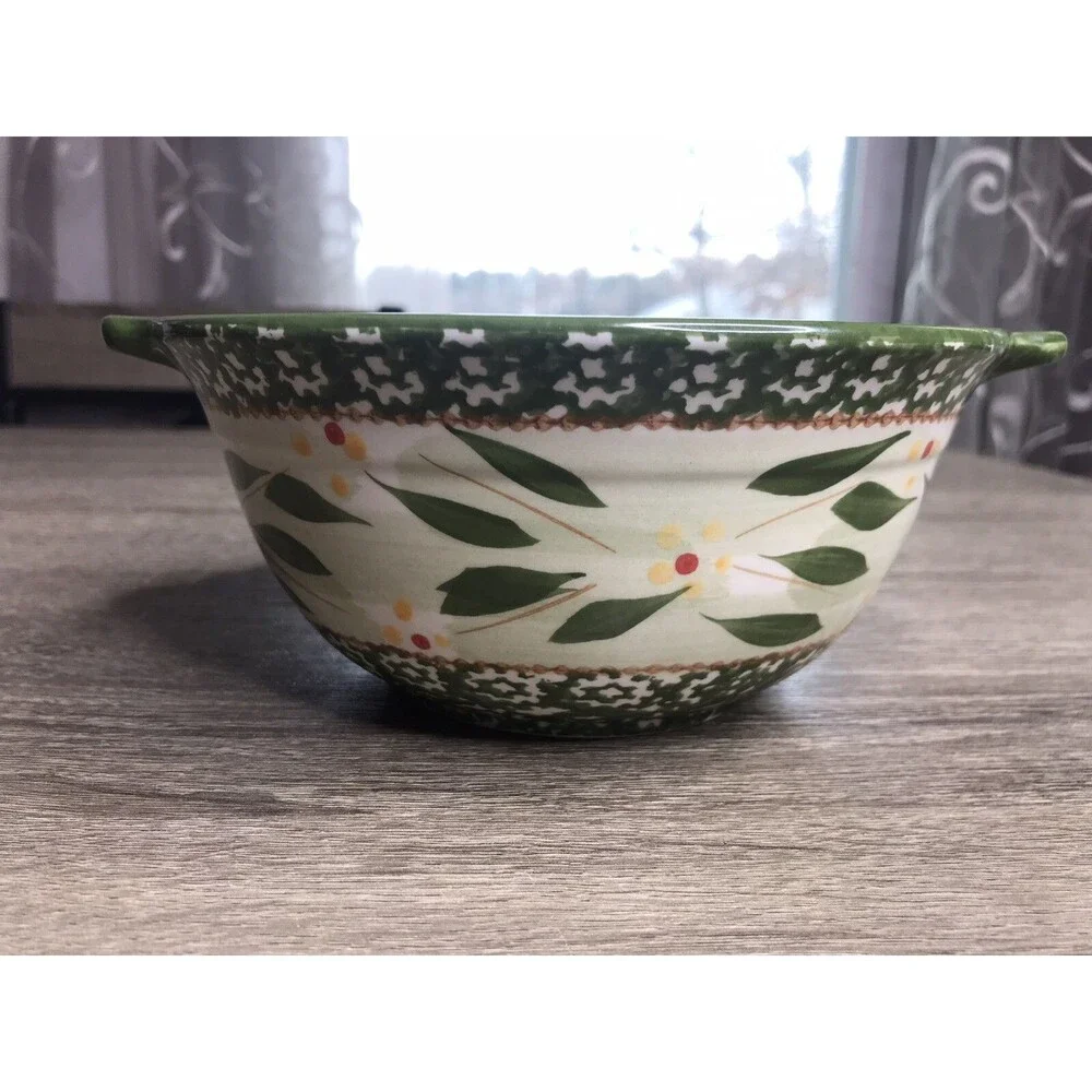 Temptations Bakeware Old World Green 1 Qt Bowl With Wire Basket